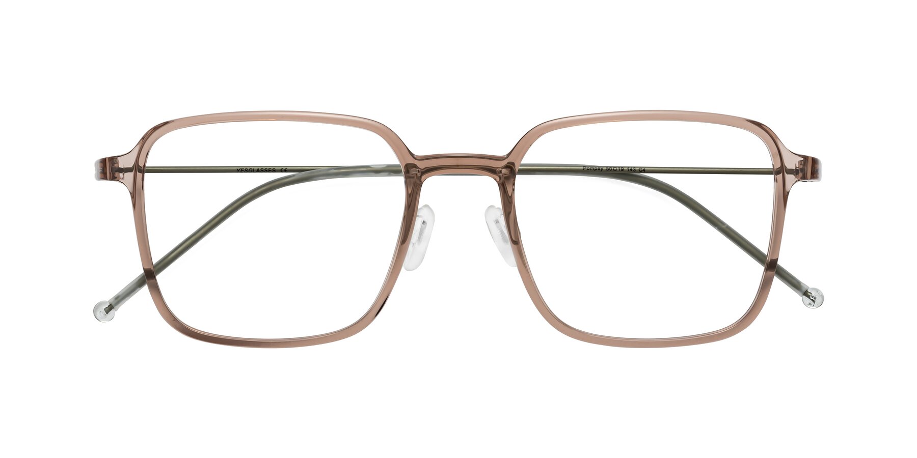 Folded Front of Pompey in Faded Rose with Clear Eyeglass Lenses