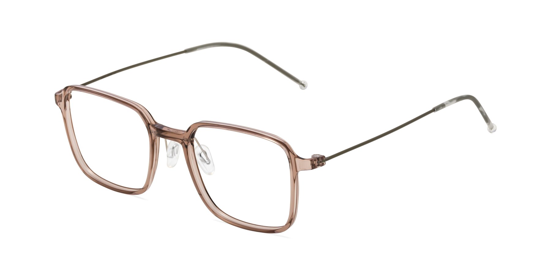 Angle of Pompey in Faded Rose with Clear Eyeglass Lenses