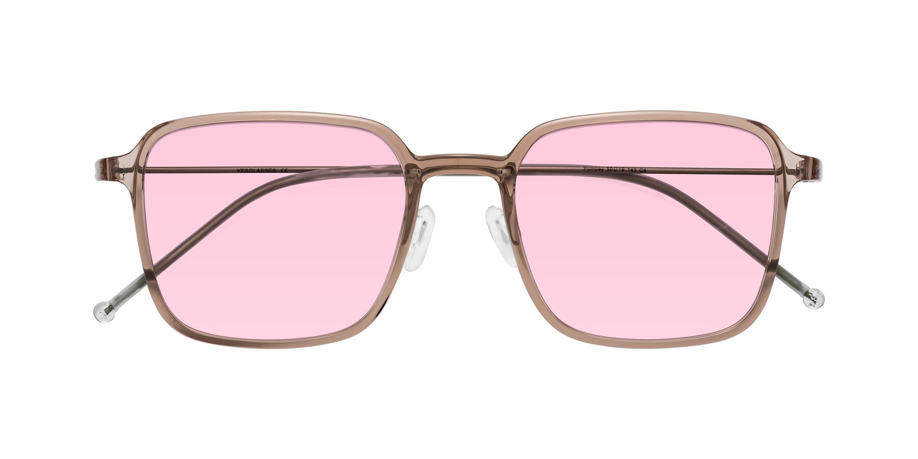 Folded Front of Pompey in Faded Rose with Light Pink Tinted Lenses