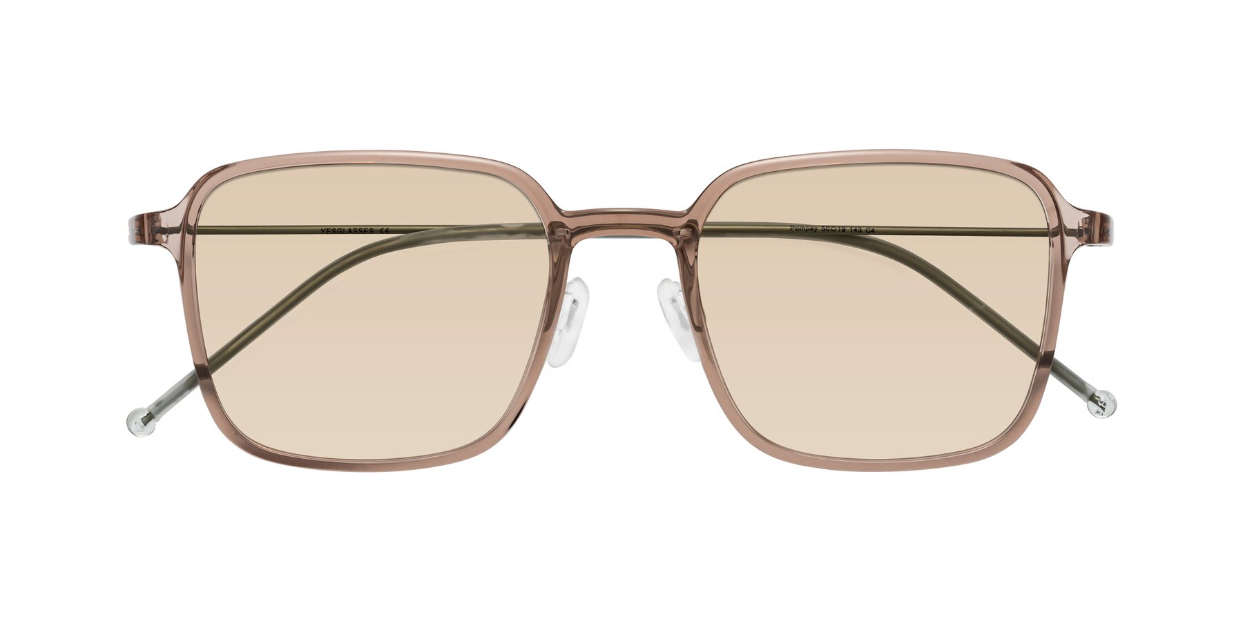 Folded Front of Pompey in Faded Rose with Light Brown Tinted Lenses