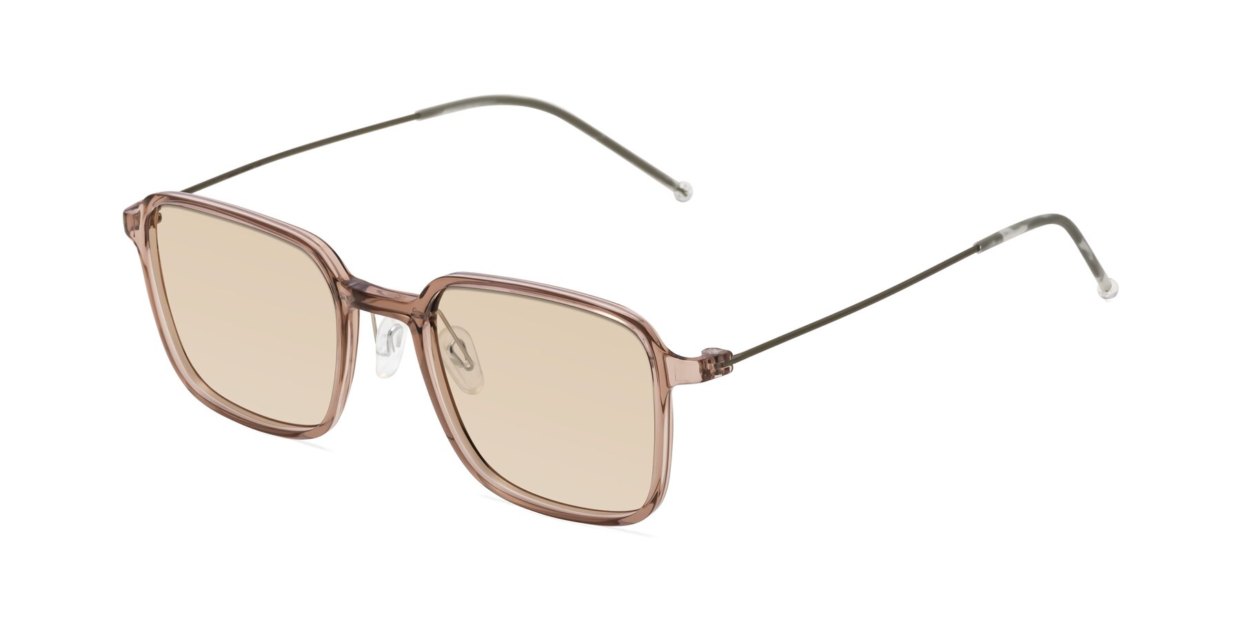 Angle of Pompey in Faded Rose with Light Brown Tinted Lenses