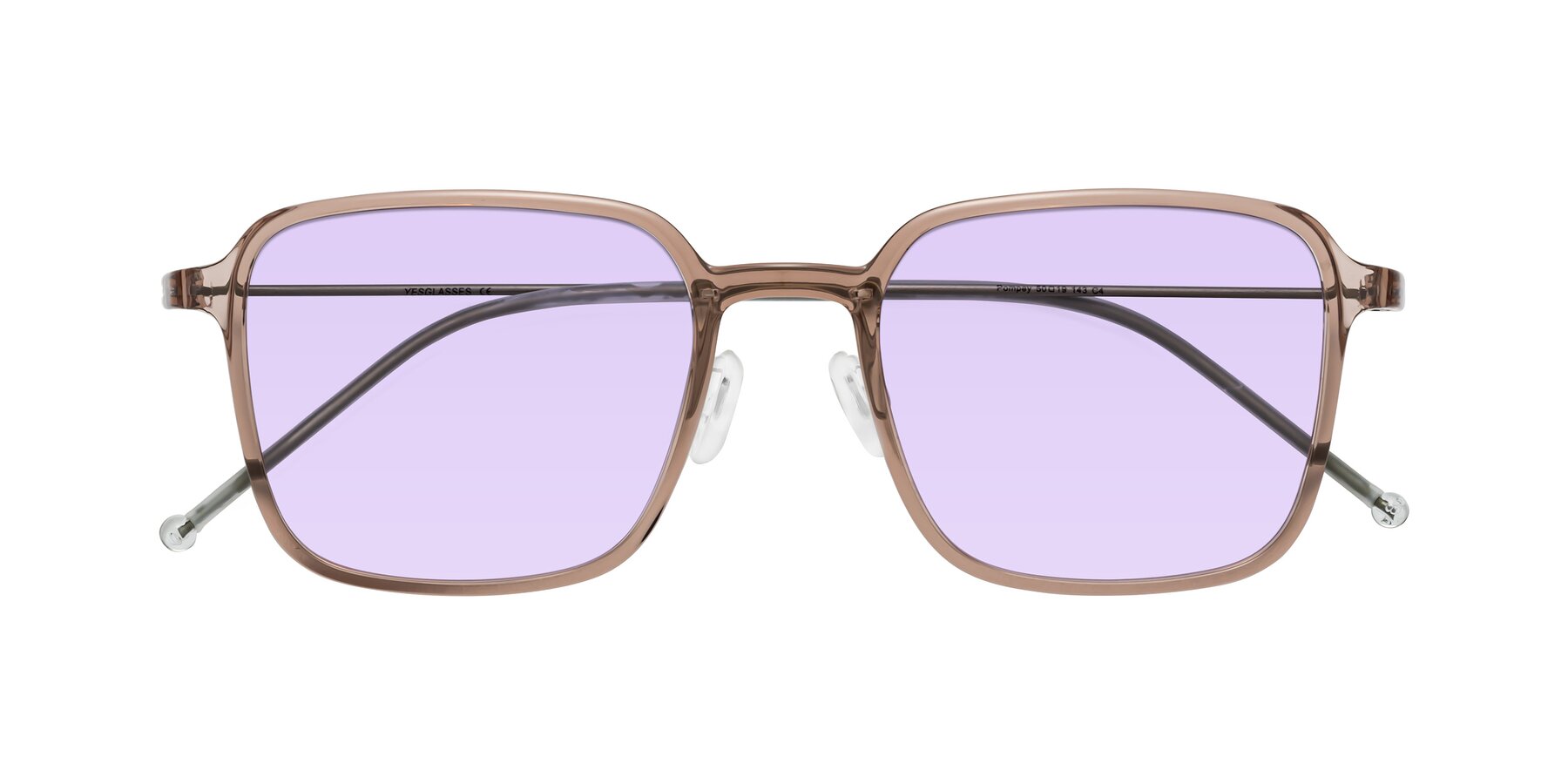 Folded Front of Pompey in Faded Rose with Light Purple Tinted Lenses