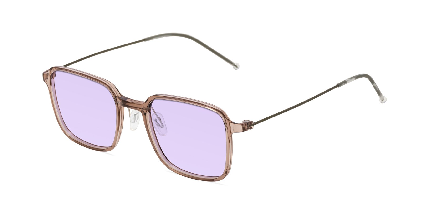 Angle of Pompey in Faded Rose with Light Purple Tinted Lenses