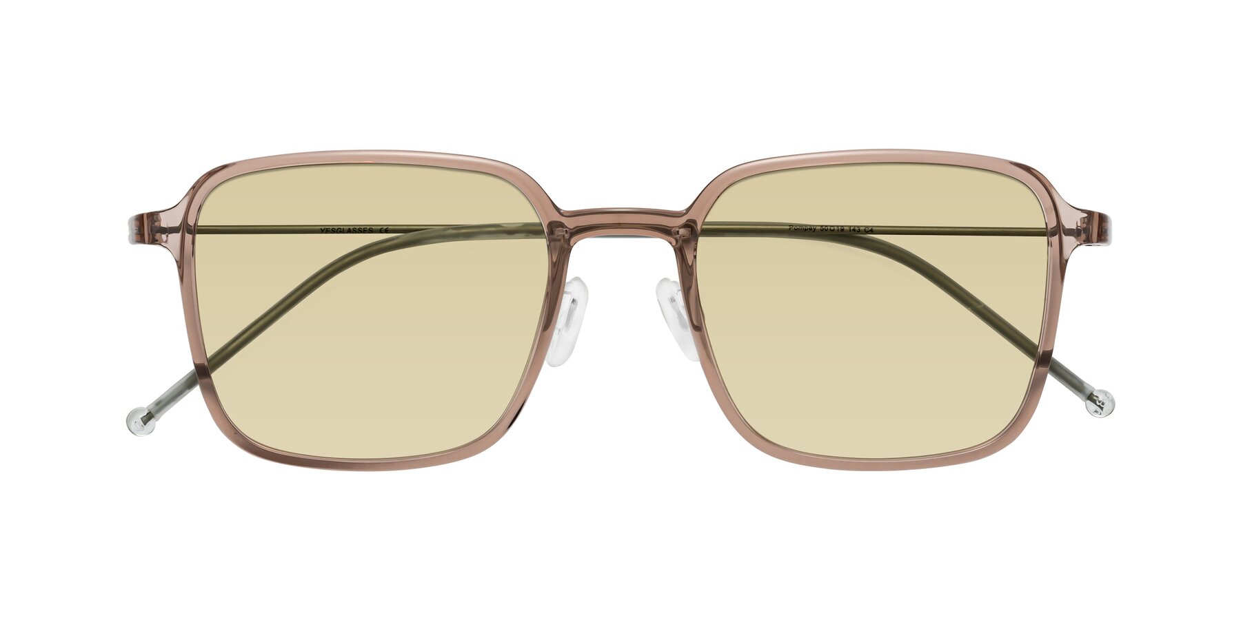 Folded Front of Pompey in Faded Rose with Light Champagne Tinted Lenses