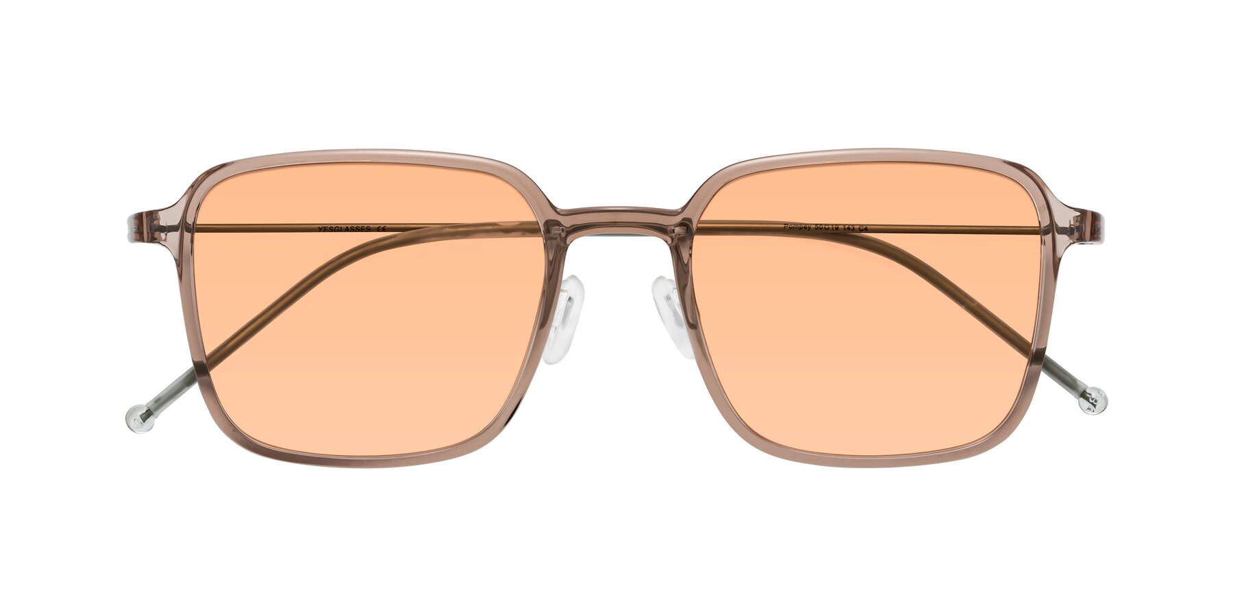 Folded Front of Pompey in Faded Rose with Light Orange Tinted Lenses