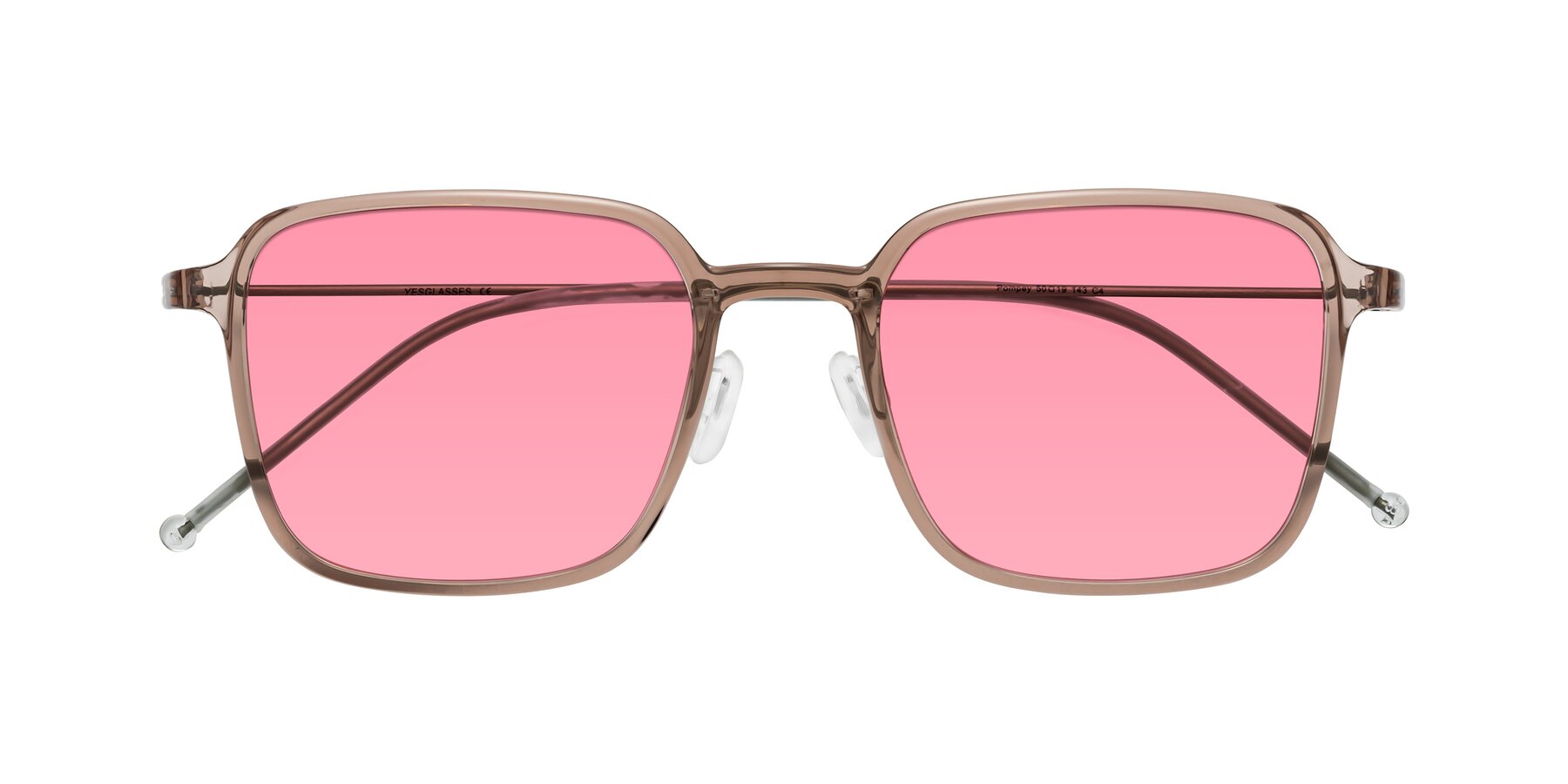 Folded Front of Pompey in Faded Rose with Pink Tinted Lenses