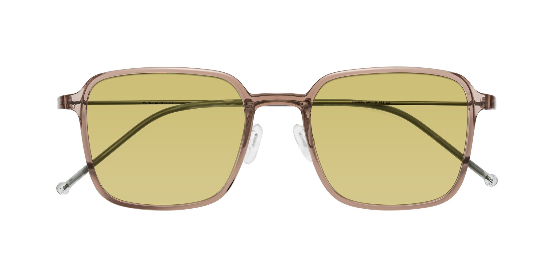 Folded Front of Pompey in Faded Rose with Medium Champagne Tinted Lenses