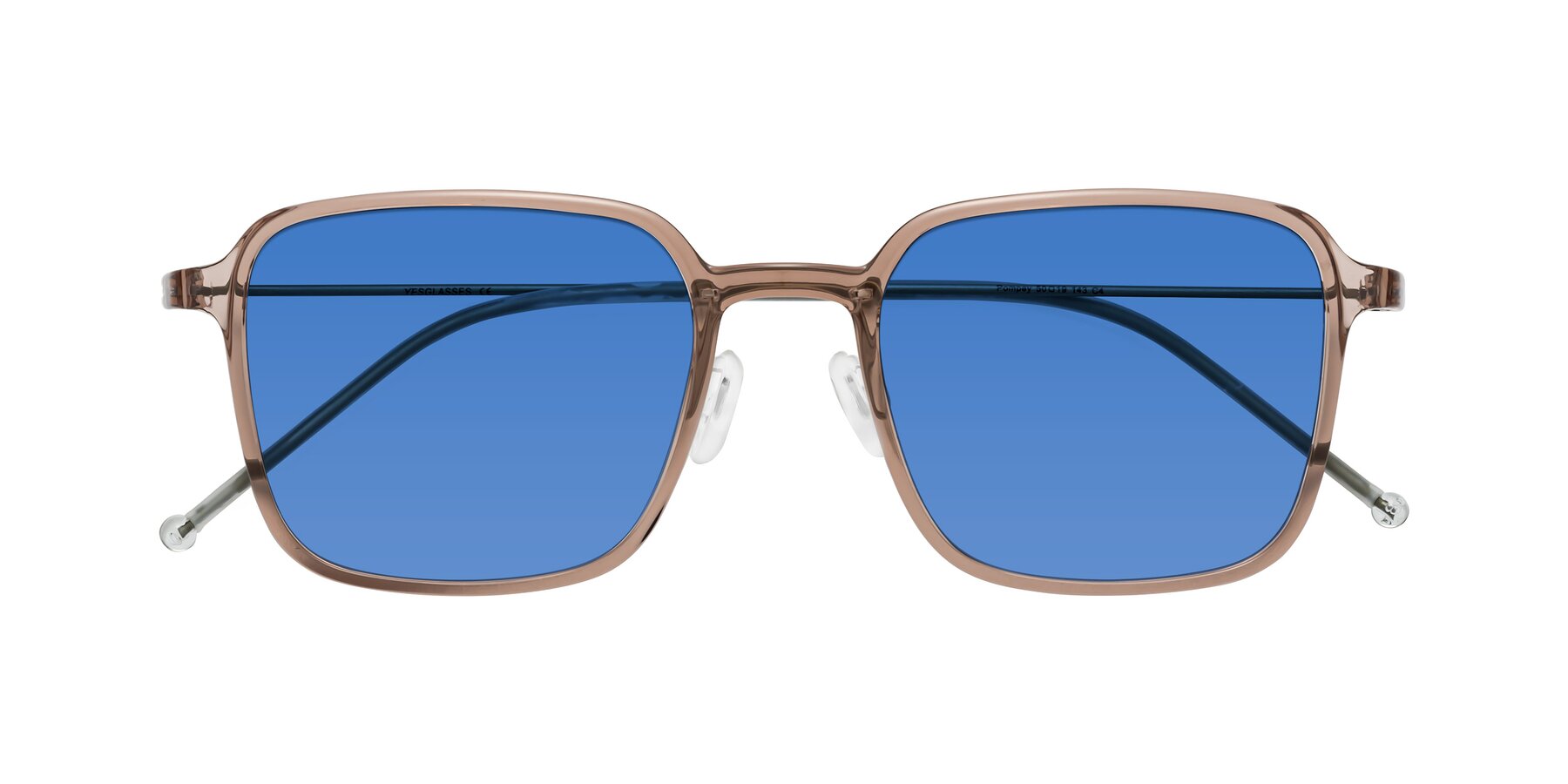 Folded Front of Pompey in Faded Rose with Blue Tinted Lenses