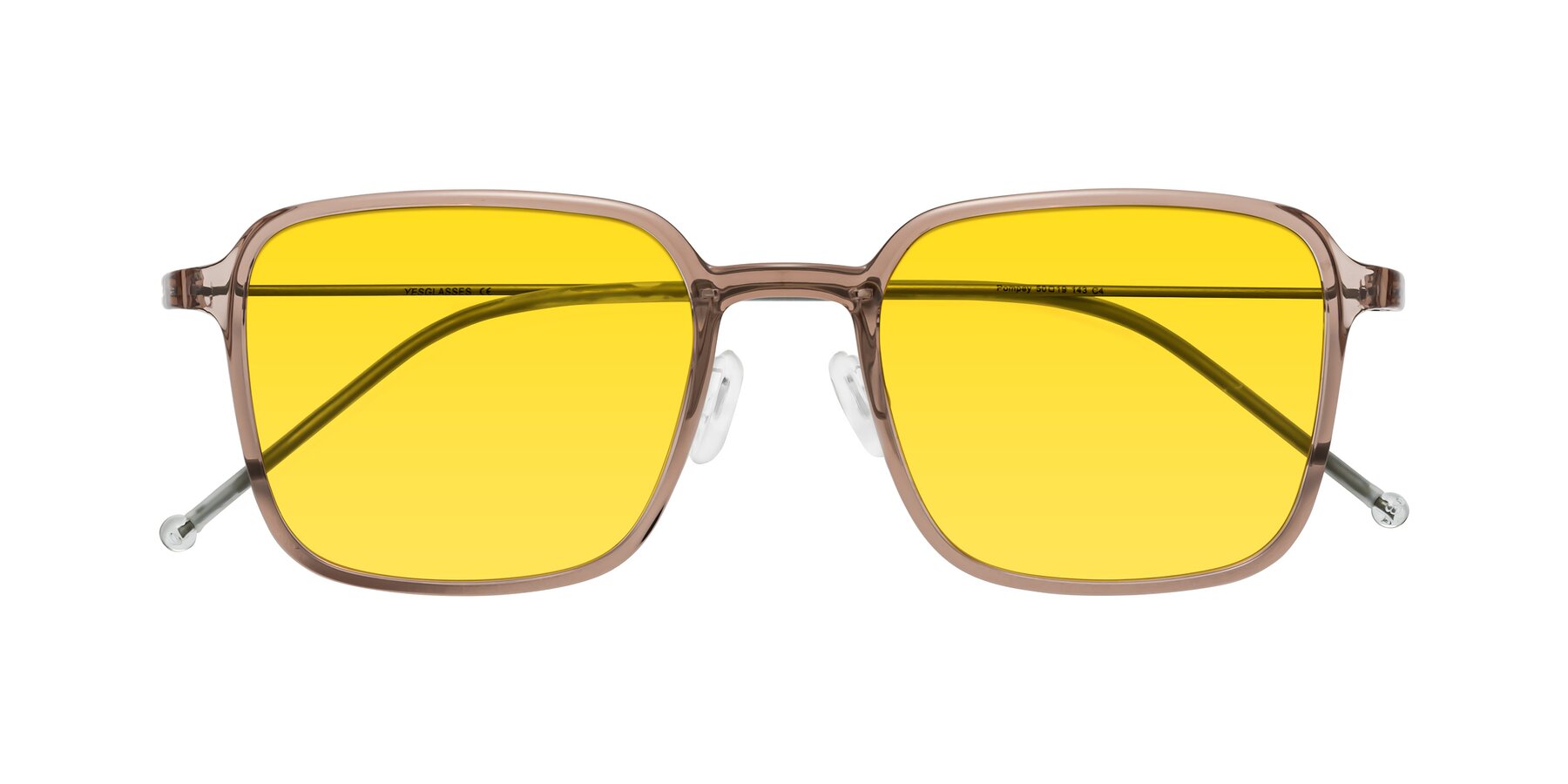 Folded Front of Pompey in Faded Rose with Yellow Tinted Lenses