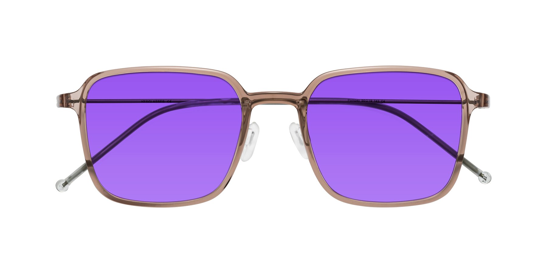 Folded Front of Pompey in Faded Rose with Purple Tinted Lenses