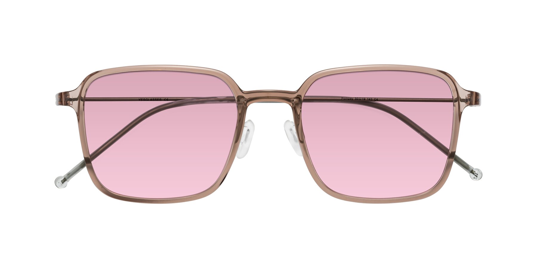 Folded Front of Pompey in Faded Rose with Light Wine Tinted Lenses