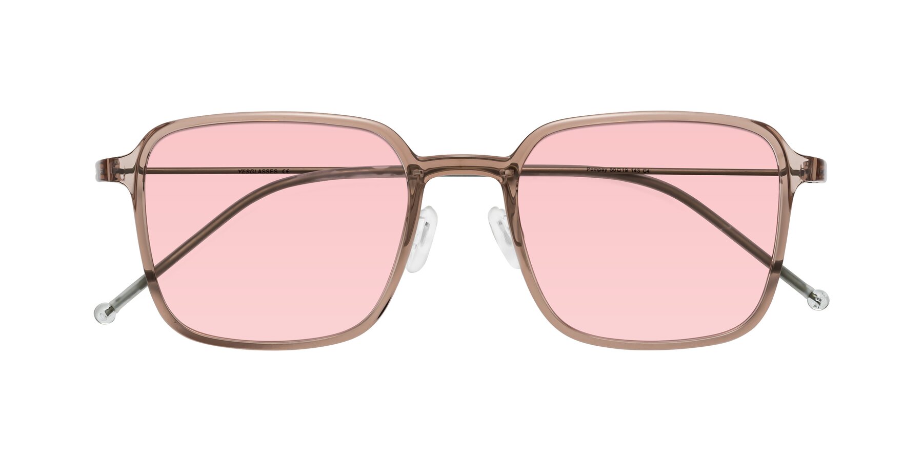 Folded Front of Pompey in Faded Rose with Light Garnet Tinted Lenses