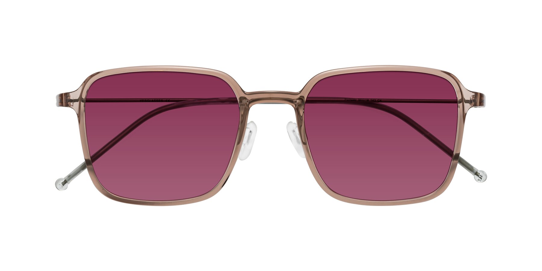 Folded Front of Pompey in Faded Rose with Wine Tinted Lenses