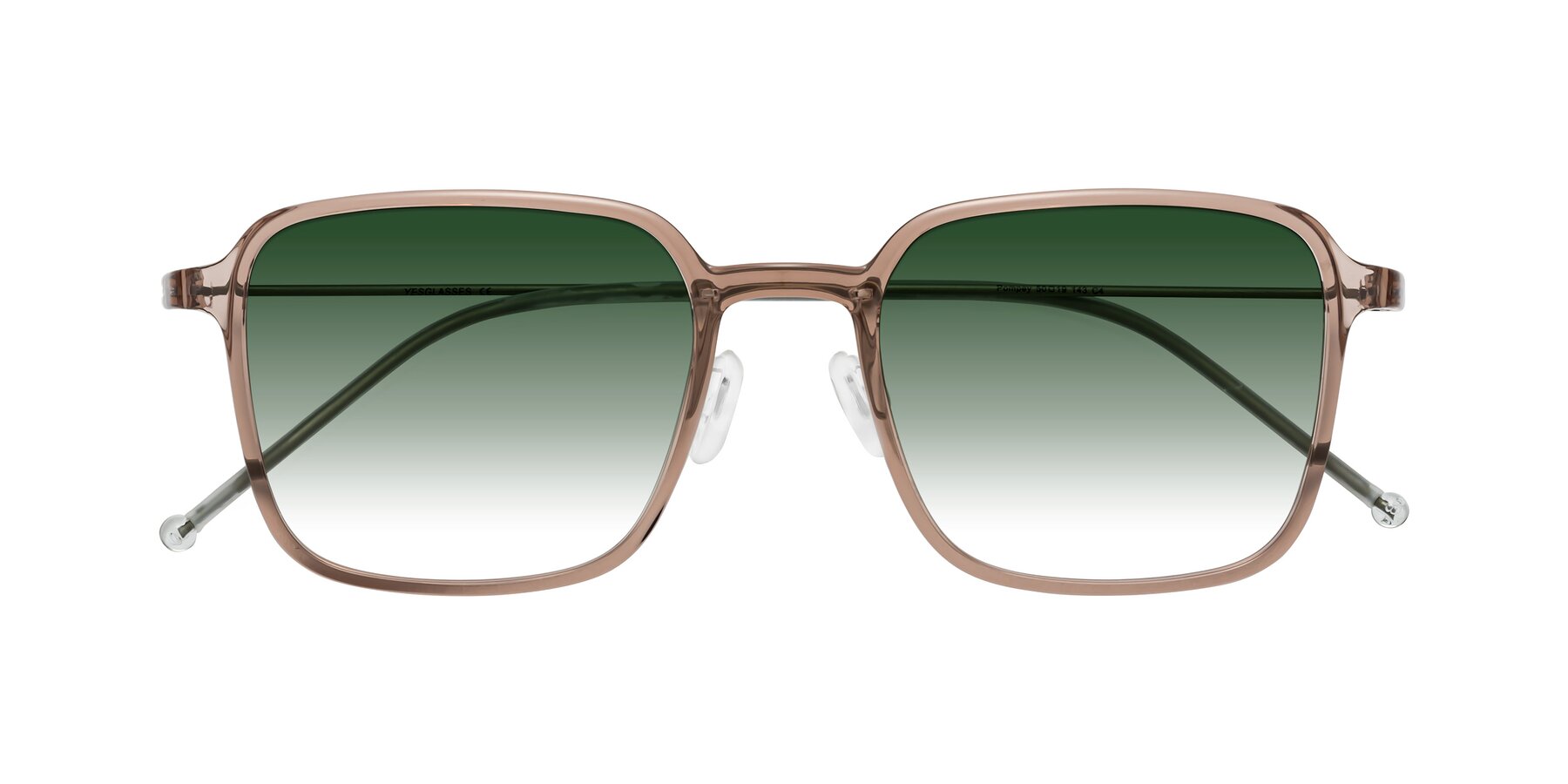 Folded Front of Pompey in Faded Rose with Green Gradient Lenses