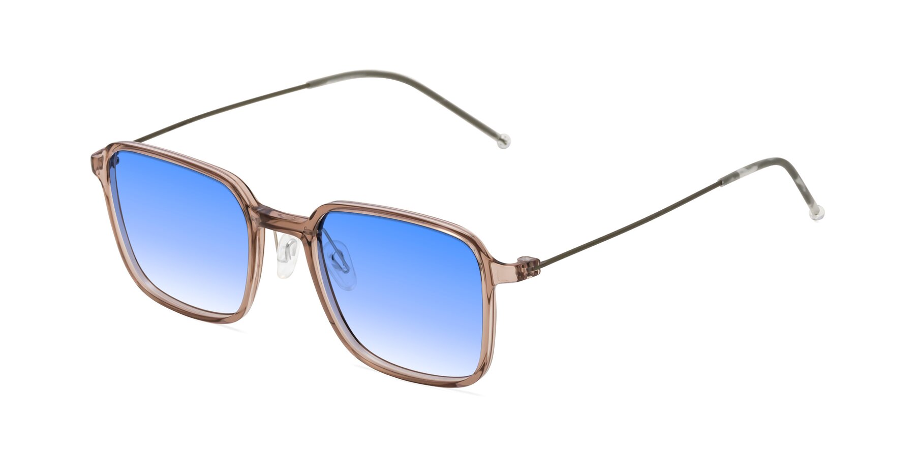 Angle of Pompey in Faded Rose with Blue Gradient Lenses