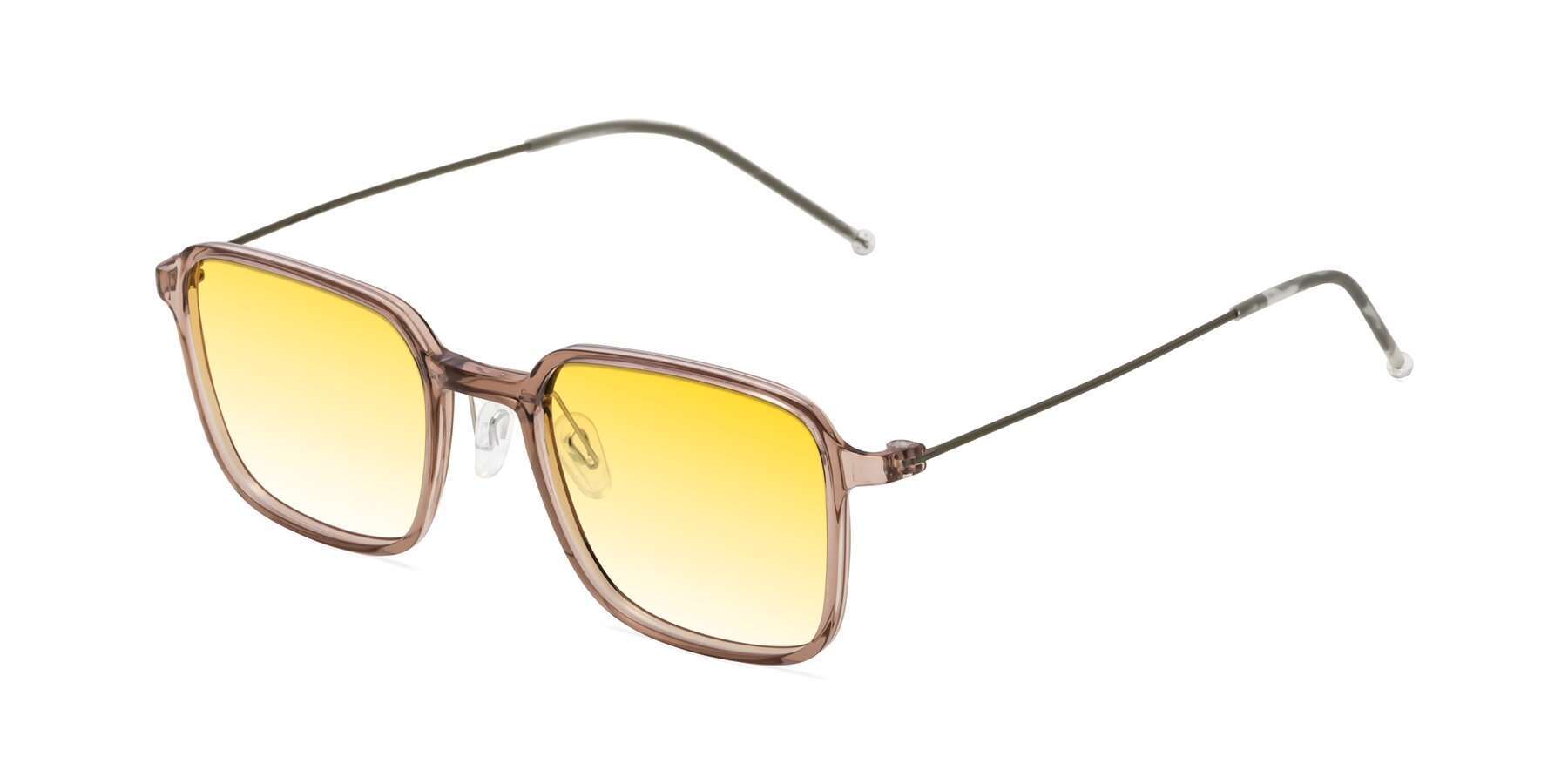 Angle of Pompey in Faded Rose with Yellow Gradient Lenses