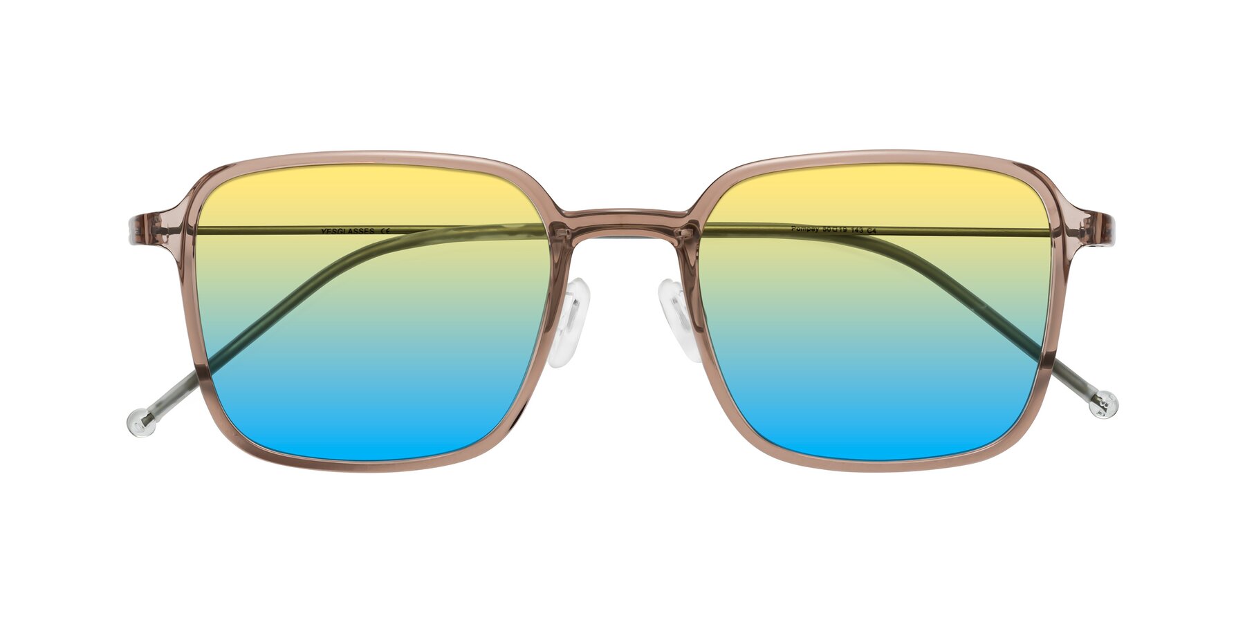 Folded Front of Pompey in Faded Rose with Yellow / Blue Gradient Lenses