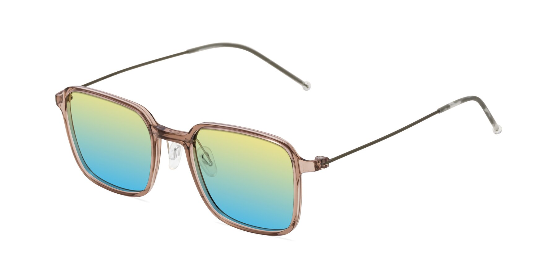 Angle of Pompey in Faded Rose with Yellow / Blue Gradient Lenses