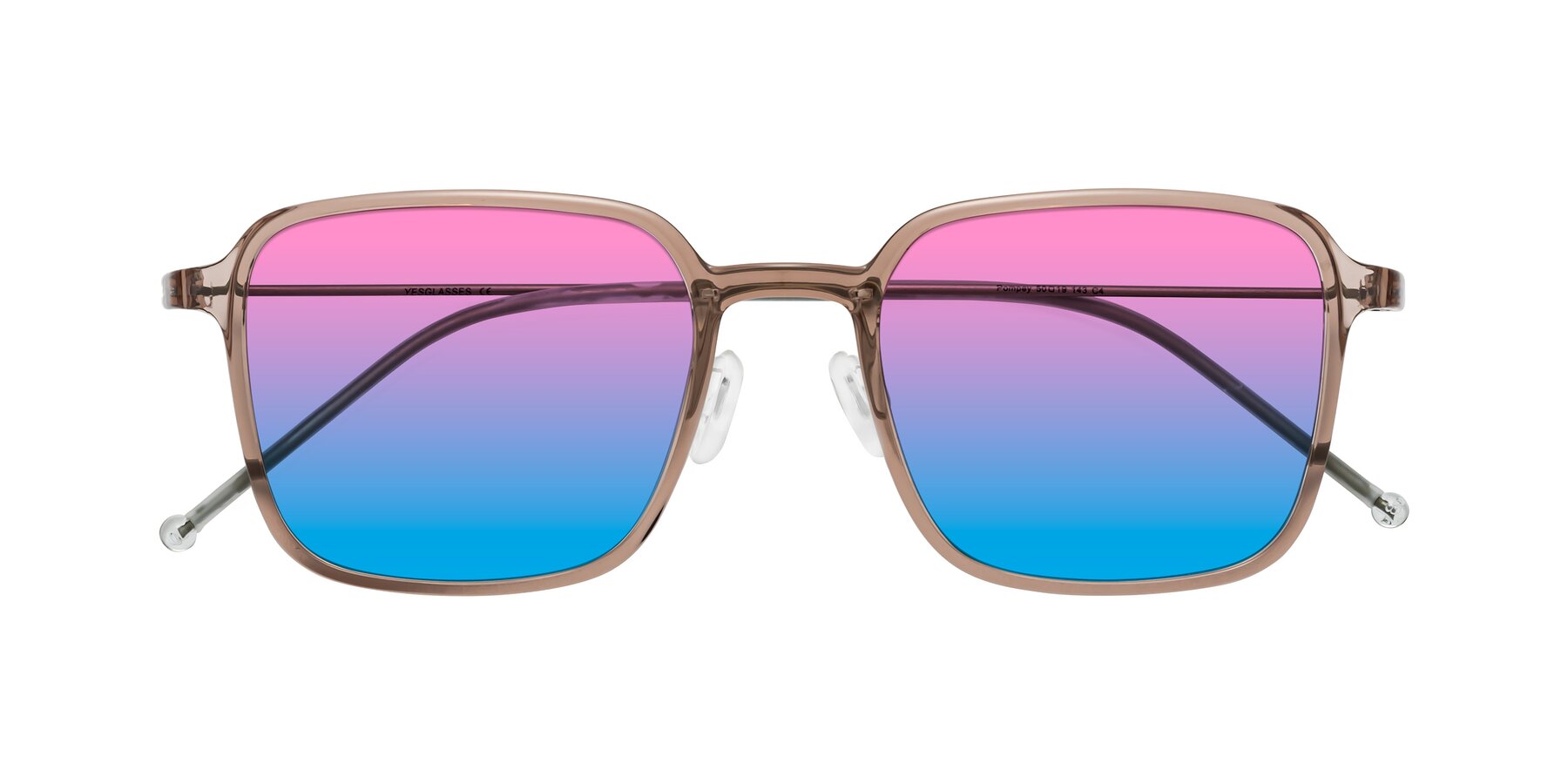 Folded Front of Pompey in Faded Rose with Pink / Blue Gradient Lenses