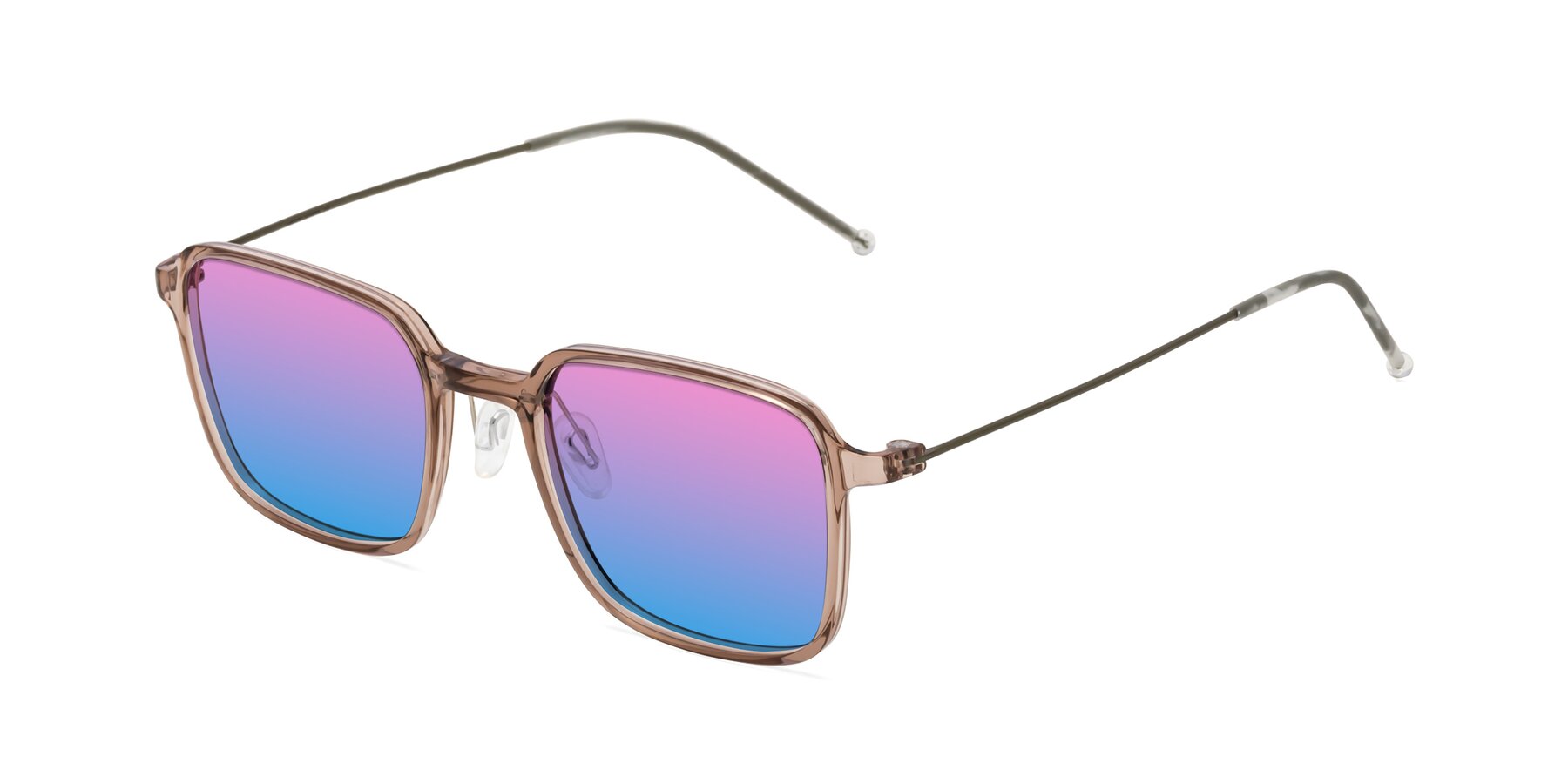 Angle of Pompey in Faded Rose with Pink / Blue Gradient Lenses