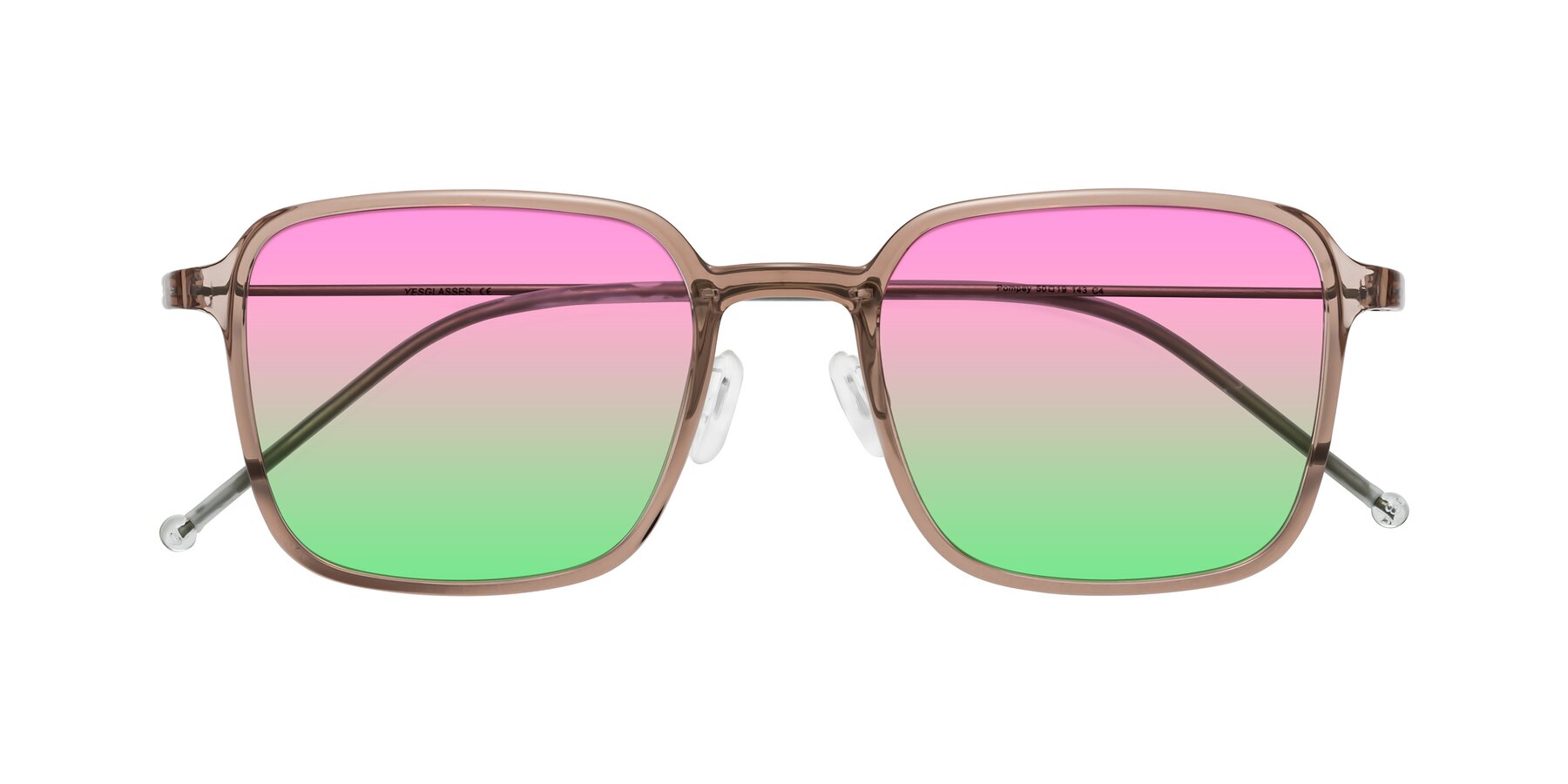 Folded Front of Pompey in Faded Rose with Pink / Green Gradient Lenses