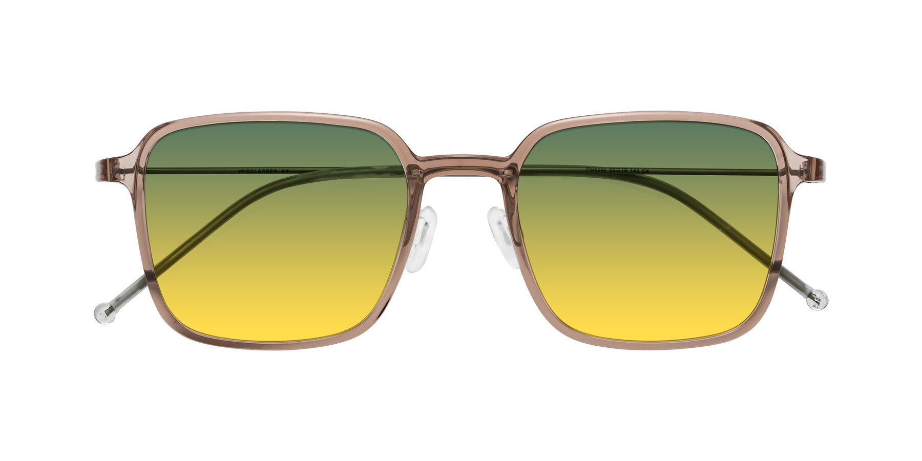 Folded Front of Pompey in Faded Rose with Green / Yellow Gradient Lenses