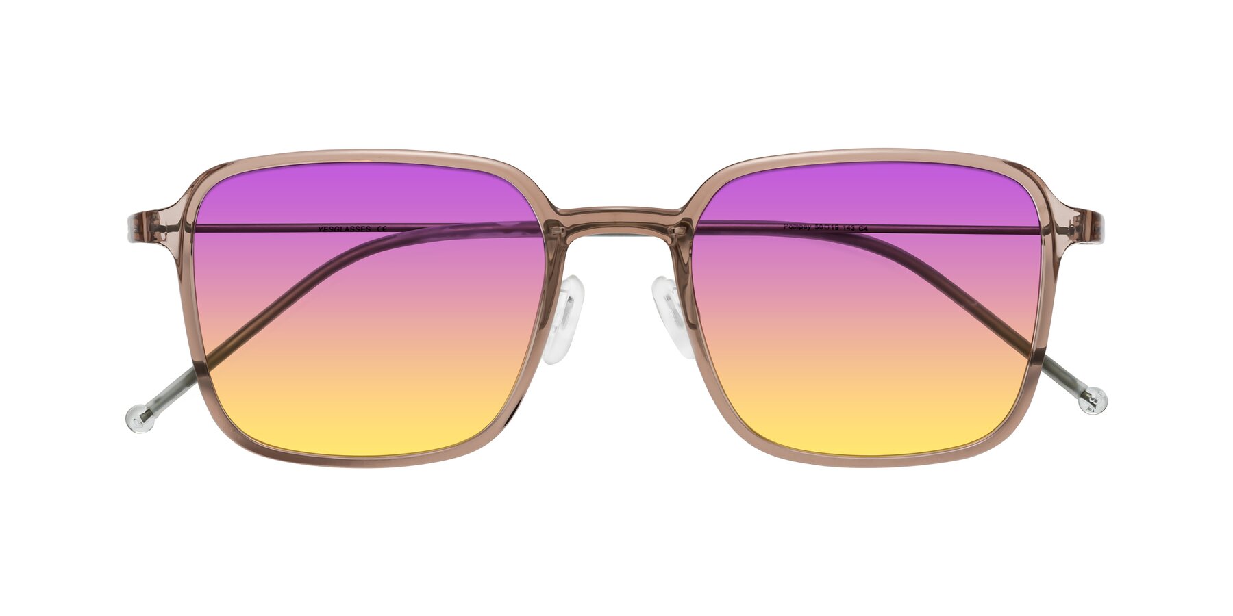 Folded Front of Pompey in Faded Rose with Purple / Yellow Gradient Lenses