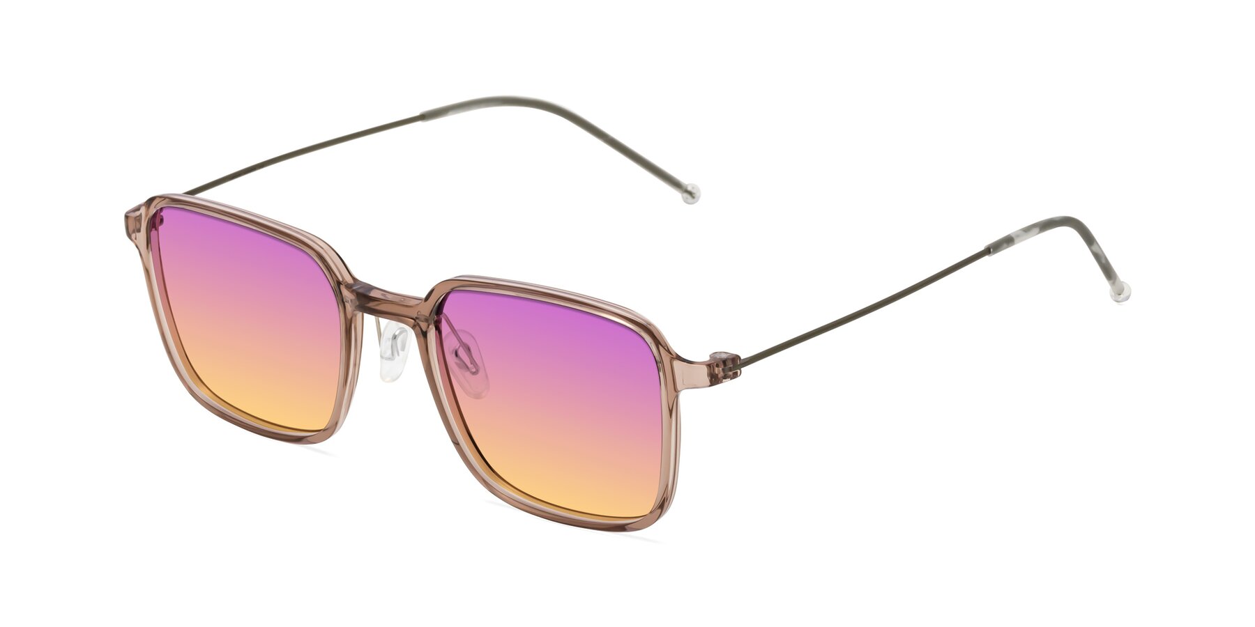 Angle of Pompey in Faded Rose with Purple / Yellow Gradient Lenses