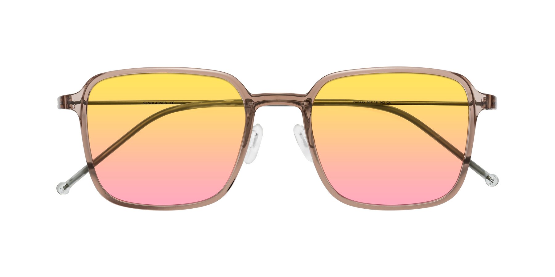 Folded Front of Pompey in Faded Rose with Yellow / Pink Gradient Lenses