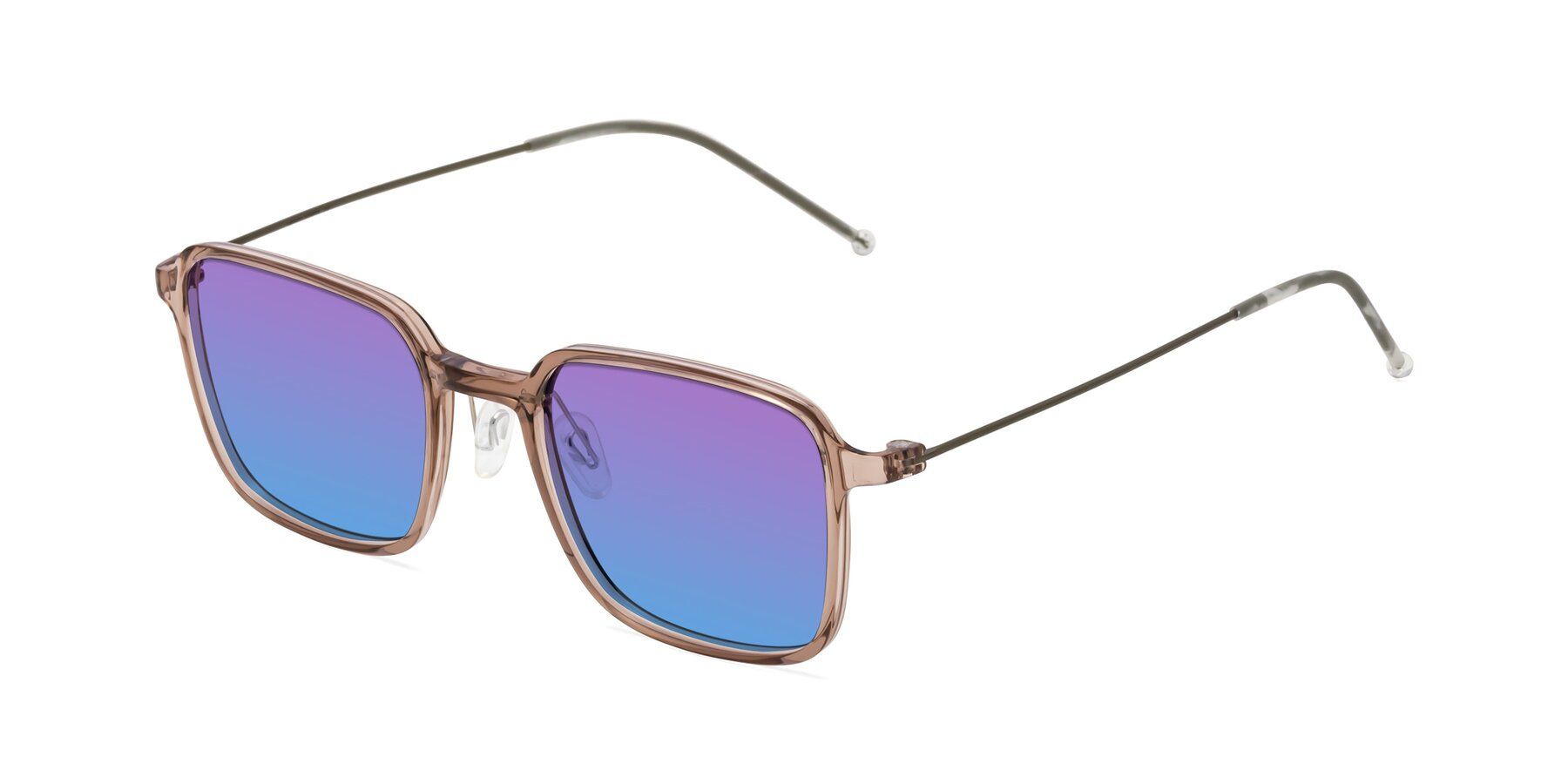 Angle of Pompey in Faded Rose with Purple / Blue Gradient Lenses