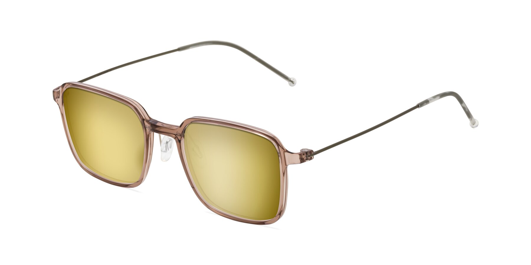 Angle of Pompey in Faded Rose with Gold Mirrored Lenses