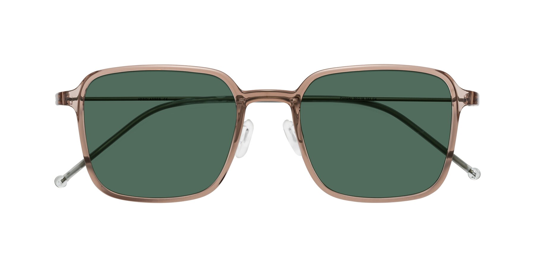 Folded Front of Pompey in Faded Rose with Green Polarized Lenses