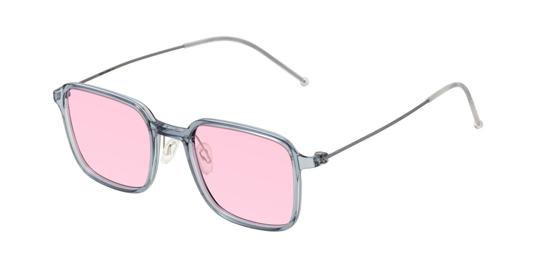 Angle of Pompey in Transparent Blue with Light Pink Tinted Lenses