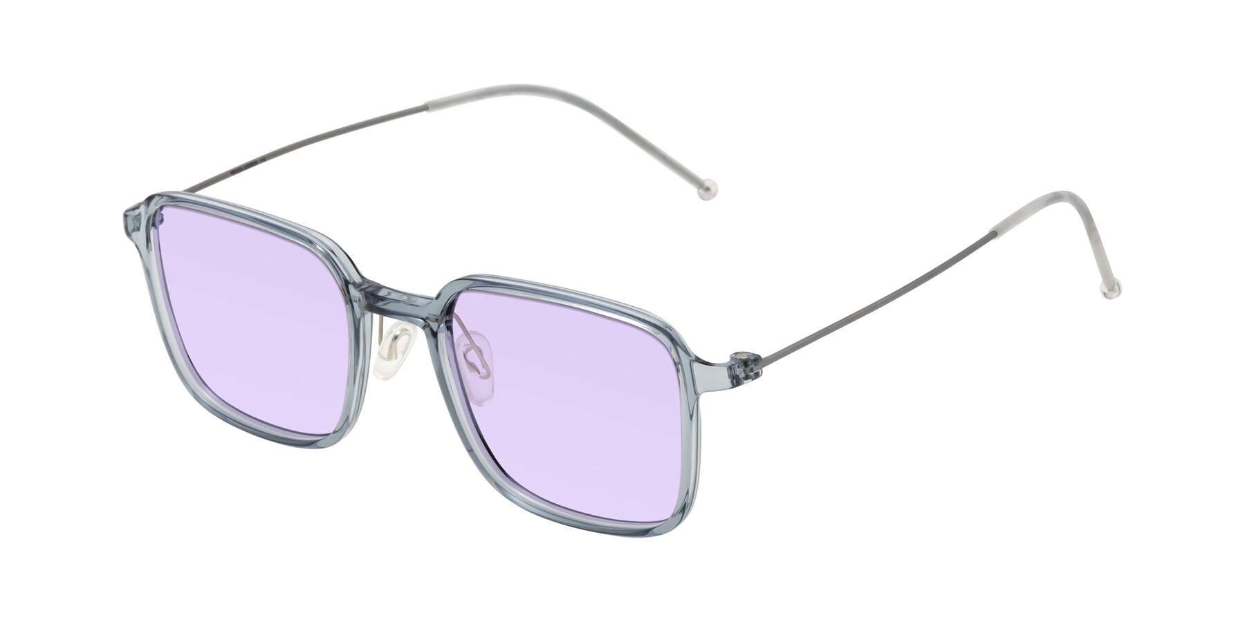 Angle of Pompey in Transparent Blue with Light Purple Tinted Lenses