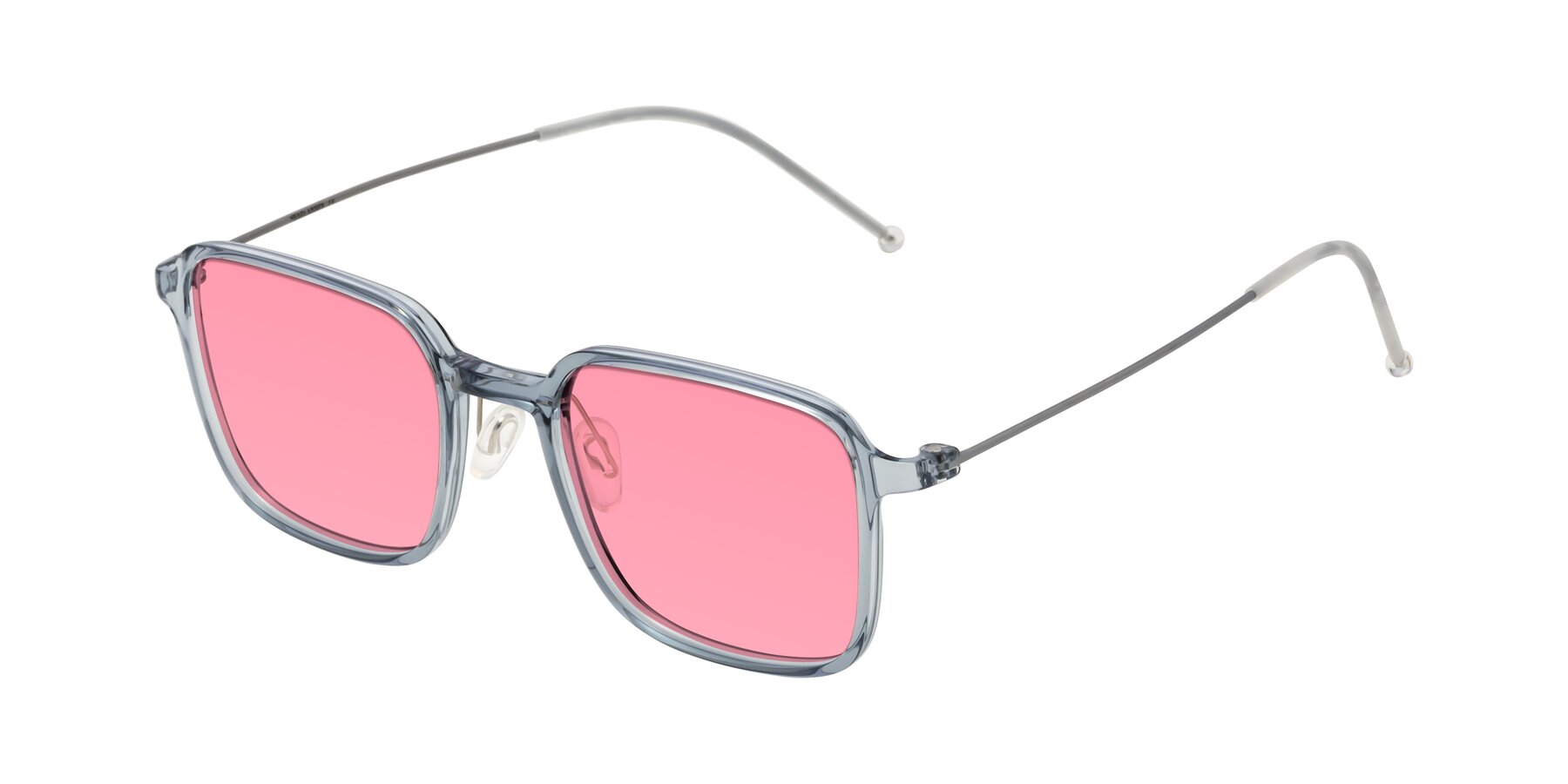 Angle of Pompey in Transparent Blue with Pink Tinted Lenses