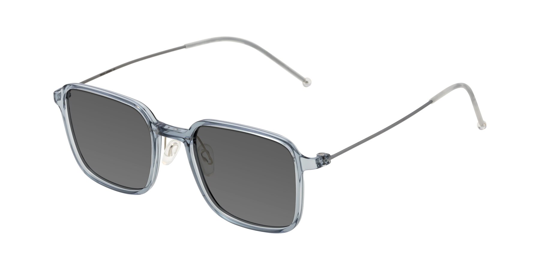 Angle of Pompey in Transparent Blue with Medium Gray Tinted Lenses