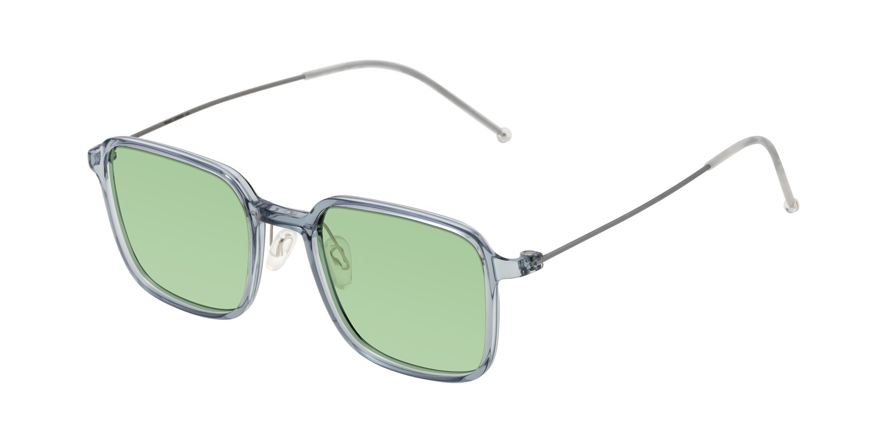 Angle of Pompey in Transparent Blue with Medium Green Tinted Lenses