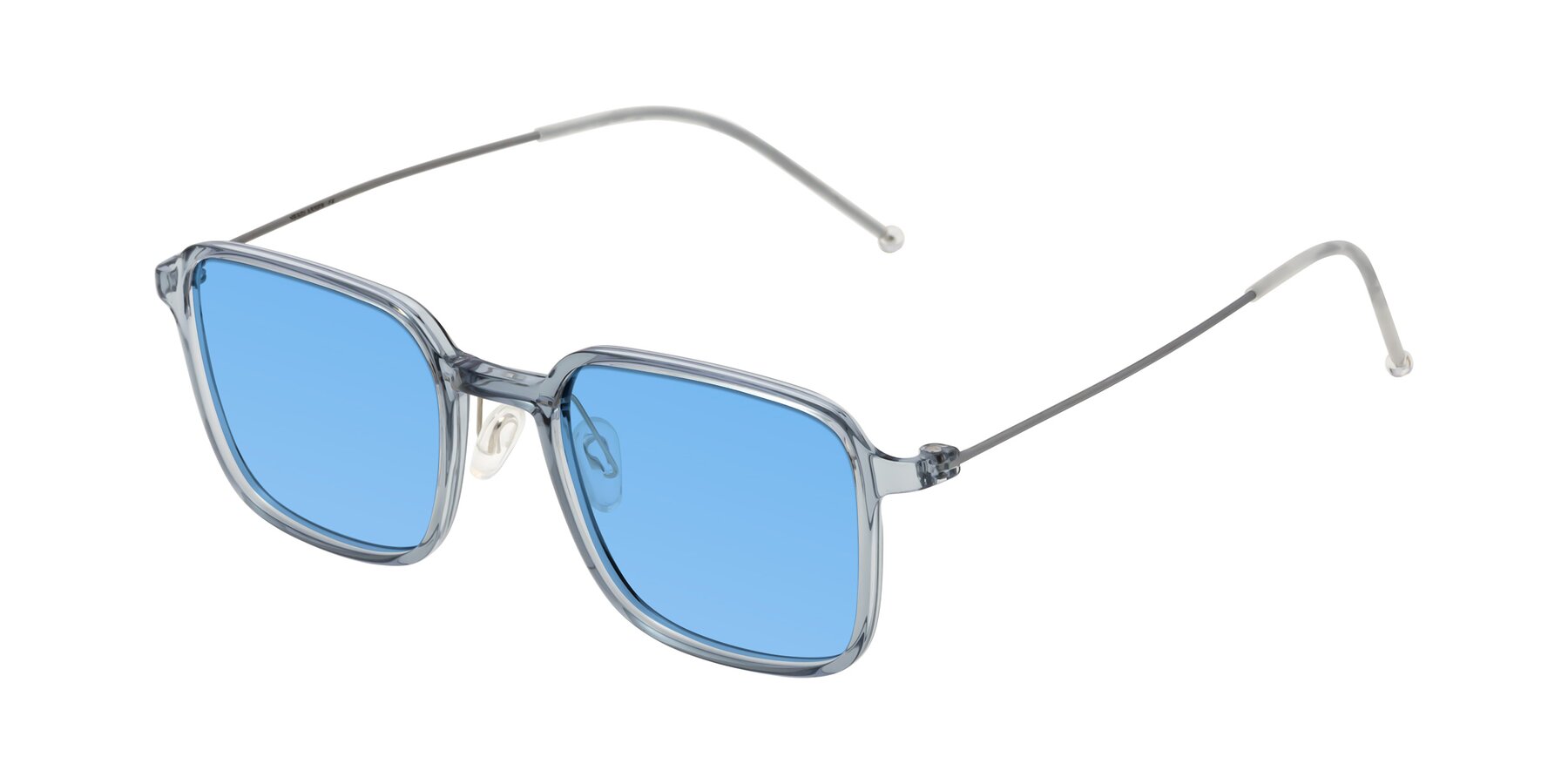 Angle of Pompey in Transparent Blue with Medium Blue Tinted Lenses