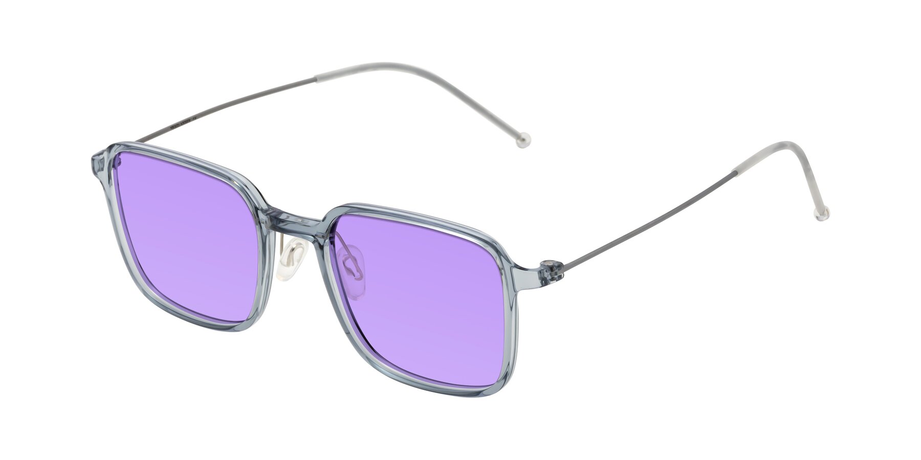 Angle of Pompey in Transparent Blue with Medium Purple Tinted Lenses