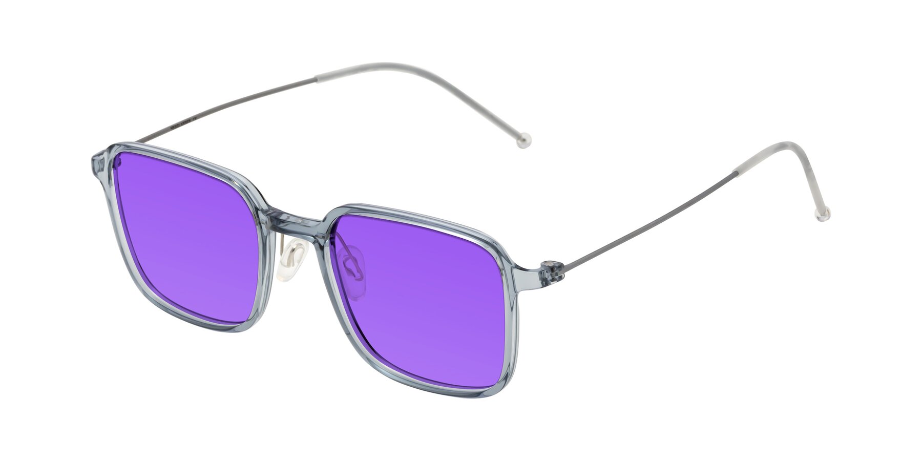 Angle of Pompey in Transparent Blue with Purple Tinted Lenses