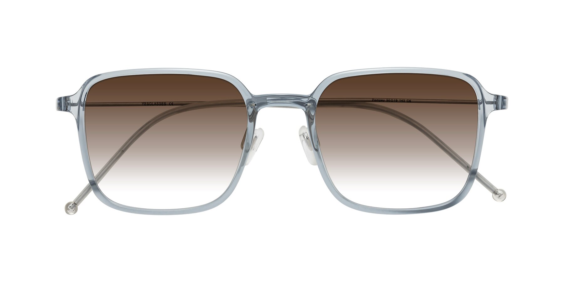 Folded Front of Pompey in Transparent Blue with Brown Gradient Lenses