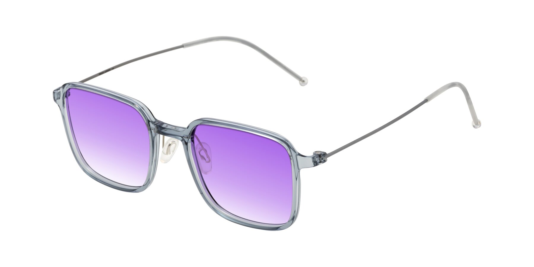 Angle of Pompey in Transparent Blue with Purple Gradient Lenses