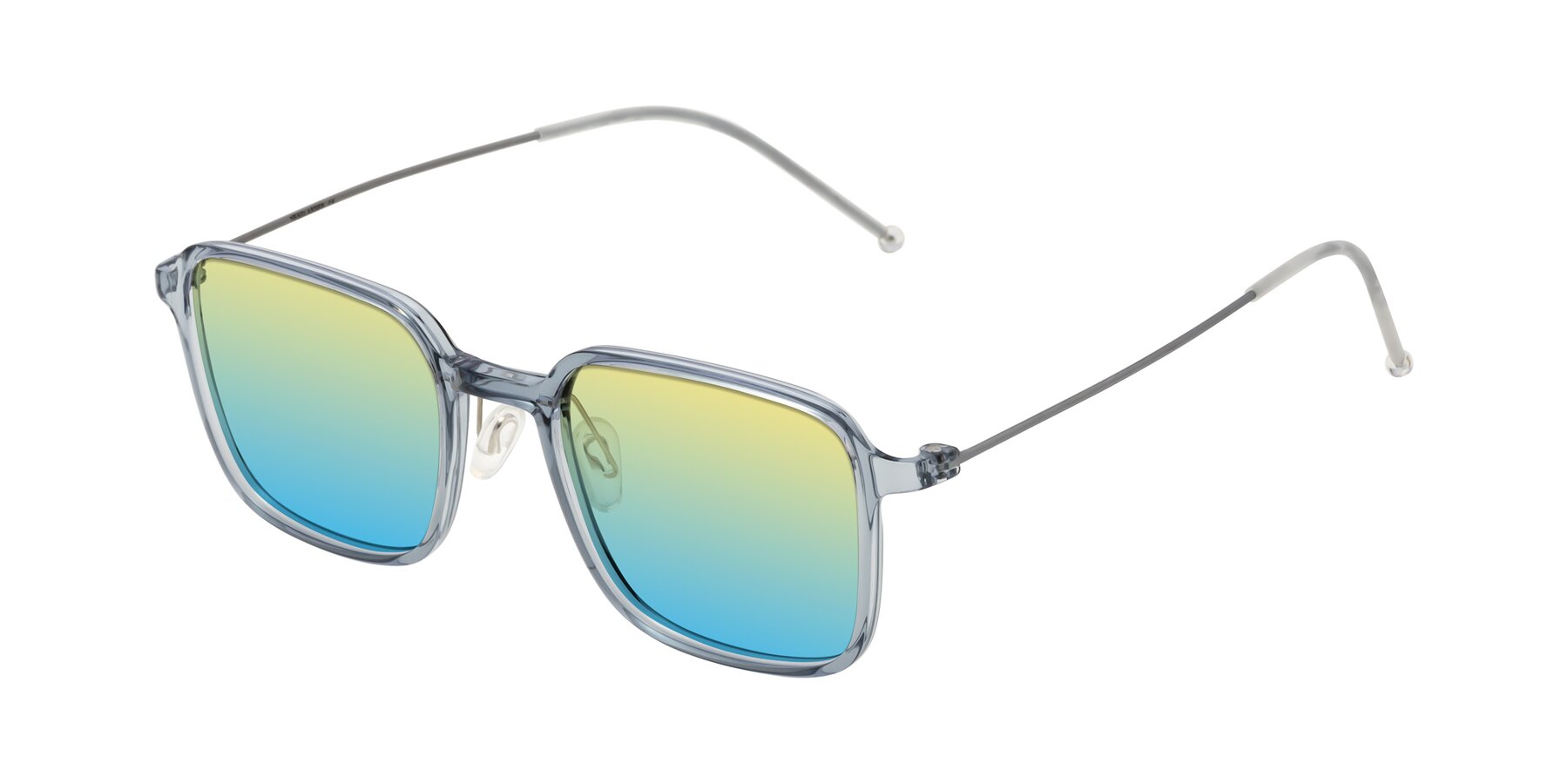 Angle of Pompey in Transparent Blue with Yellow / Blue Gradient Lenses