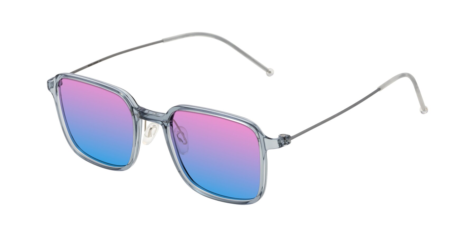 Angle of Pompey in Transparent Blue with Pink / Blue Gradient Lenses