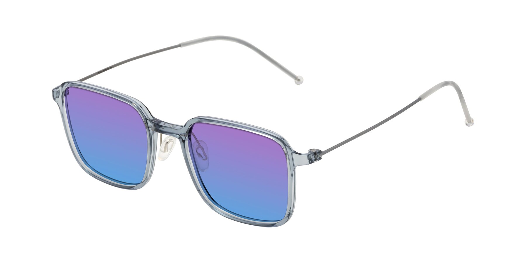 Angle of Pompey in Transparent Blue with Purple / Blue Gradient Lenses