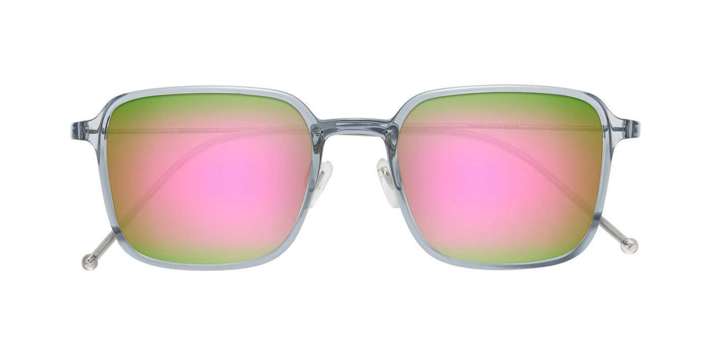 Pompey - Transparent Blue Flash Mirrored Sunglasses