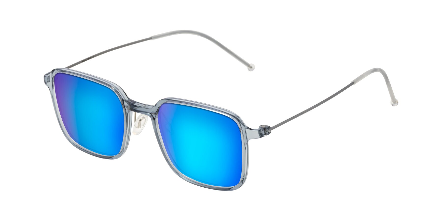 Angle of Pompey in Transparent Blue with Blue Mirrored Lenses
