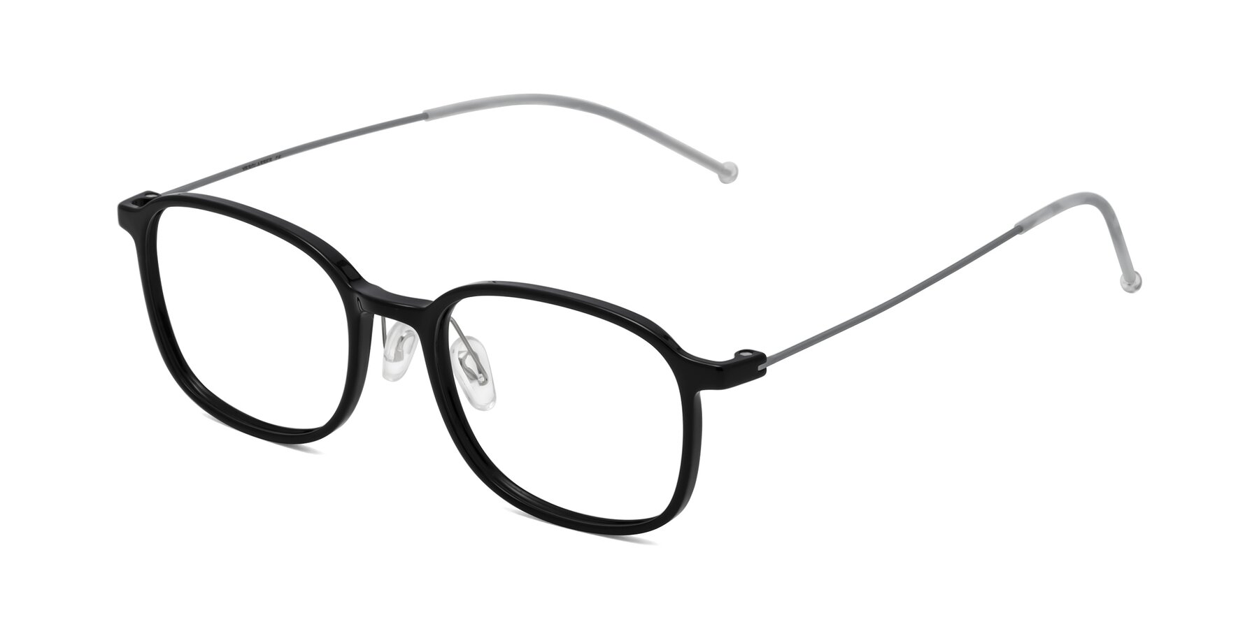 Angle of Vittata in Black with Clear Reading Eyeglass Lenses