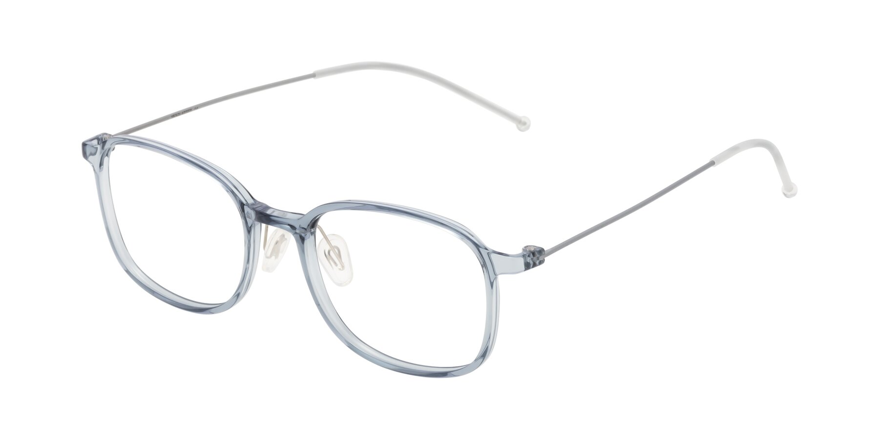 Angle of Vittata in Transparent Blue with Clear Eyeglass Lenses