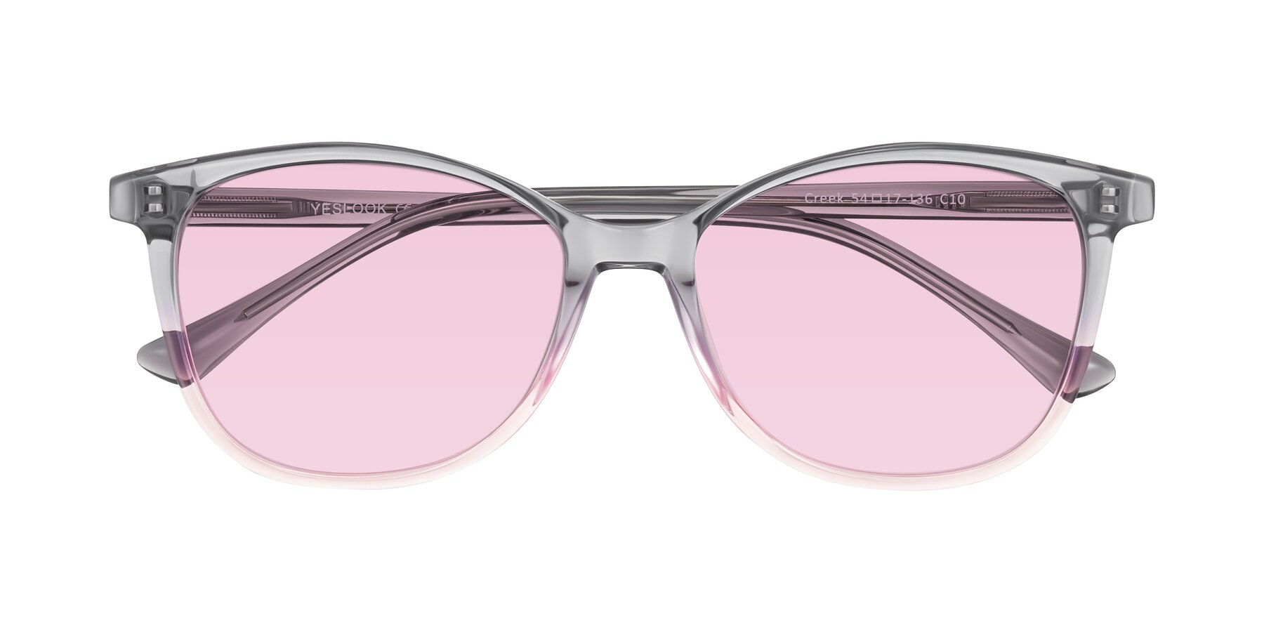Folded Front of Creek in Gray/Pink with Light Pink Tinted Lenses